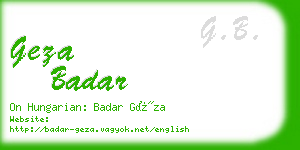 geza badar business card